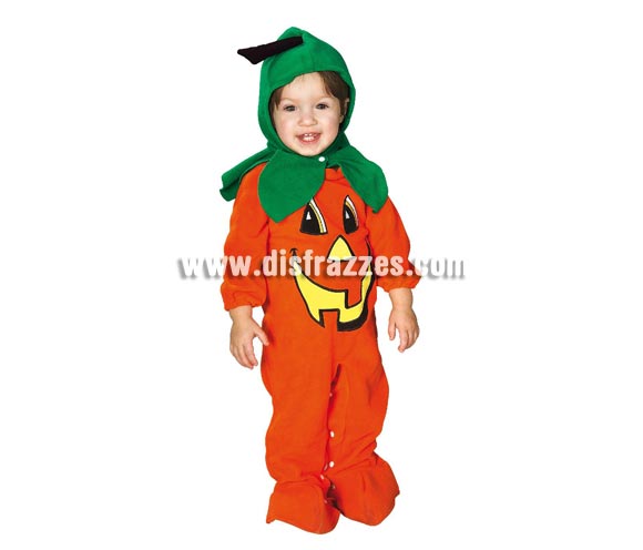 Disfraz de Calabacita para bebés de 6 a 12 meses. Incluye traje completo con capucha ideal y calentito para Halloween.
