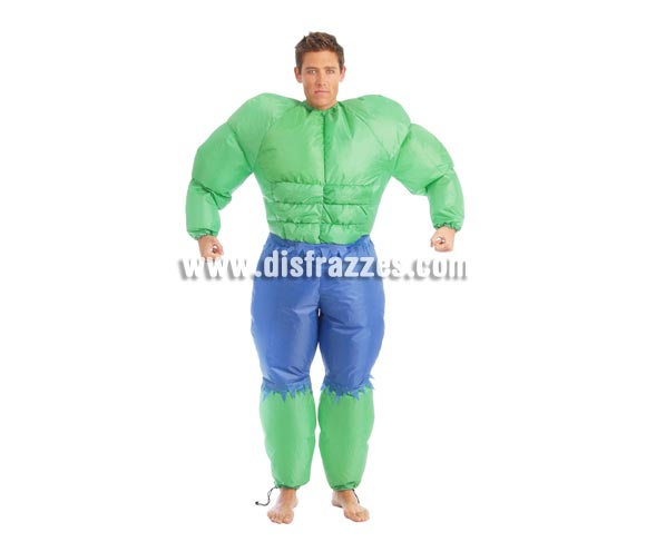 Disfraz de La Masa o Hulk hinchable para hombre. Talla Universal 52/54. Incluye traje hinchable que funciona con pilas.