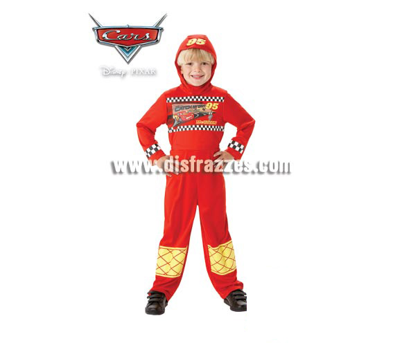 Disfraz de Cars serie Classic para niños de 5 a 7 años. Incluye jumpsuit o mono impreso y gorro. Disfraz con licencia CARS perfecto como regalo para sentirse como Rayo Mc Queen.