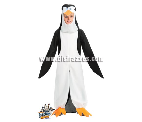 Disfraz de Pingüino Skipper de MADAGASCAR para niños de 3 a 4 años. Contiene jumpsuit o mono con gorro. Disfraz con licencia de Los Pingüinos de MADAGASCAR que tanto gustan a los niños. Perfecto para regalar.