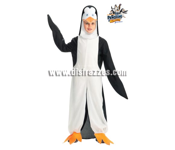 Disfraz de Pingüino Kowalski de MADAGASCAR para niños de 5 a 7 años. Contiene jumpsuit o mono con gorro. Disfraz con licencia de Los Pingüinos de MADAGASCAR que tanto gustan a los niños. Perfecto para regalar.