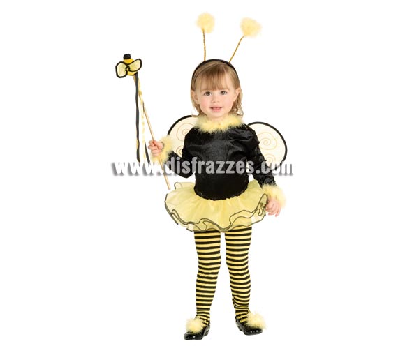Disfraz de Abeja para niñas de 1 a 2 años. Incluye maillot negro con tutú, alitas y tocado para la cabeza. Disfraz de Bumble Bee. Medias NO incluidas.