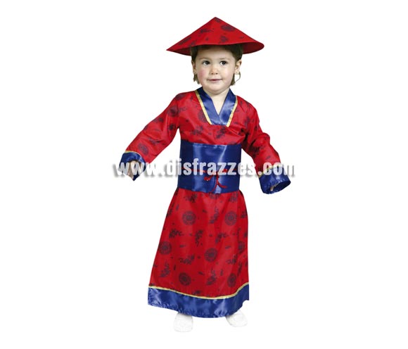 Disfraz de China talla de 1 a 2 años. Incluye sombrero y vestido.