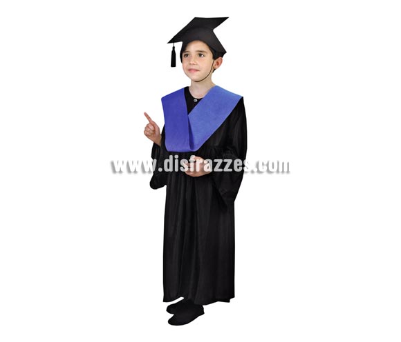 Disfraz Licenciado o Graduado niños de 3 a 4 años. Incluye sombrero, toga y beca.