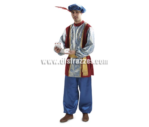 Disfraz o traje Paje del Rey Gaspar extra adulto. Talla Standar de hombre. Contiene pantalón, casaca, cinturón y gorro.