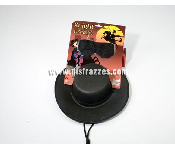 Set de sombrero y antifaz de Héroe Enmascarado. También perfercto para el disfraz de Zorro.