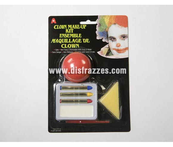Set maquillaje de Payaso con nariz.