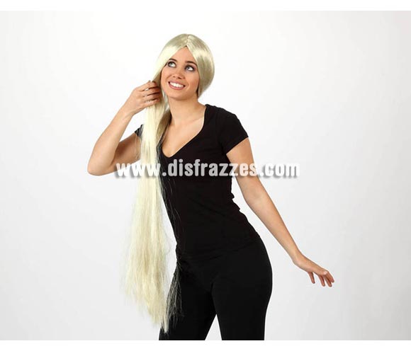 Peluca extra larga rubia. Talla universal.