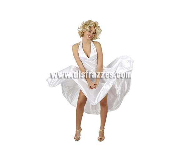 Disfraz barato de Marilyn sexy para mujer. Talla Standar M-L = 38/42. Incluye vestido.