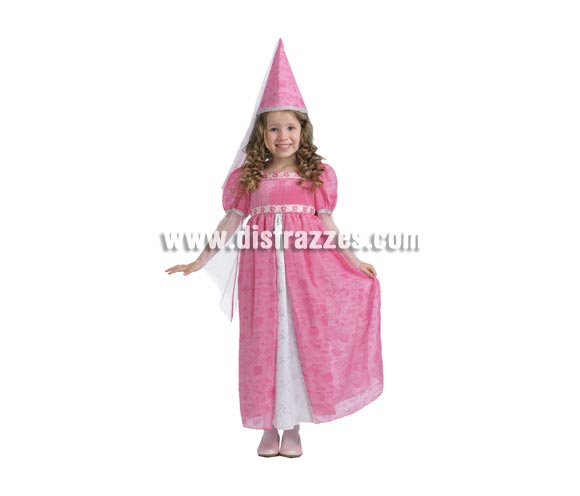 Disfraz de Pequeña Princesa talla de 10 a 12 años. Incluye vestido y gorro. Disfraz de Hada Rosa para niñas de 10 a 12 años.