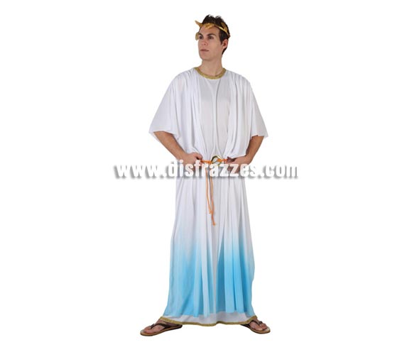 Disfraz de Romano azul para hombre talla standar M-L = 52/54. Incluye túnica, corona y cinturón.