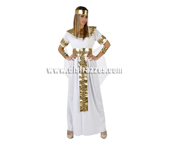 Disfraz de Reina Faraona para mujer. Talla 2 ó talla standar M-L 38/42. Incluye disfraz completo. Disfraz de Cleopatra Reina del Nilo o Reina de Egipto para mujer.