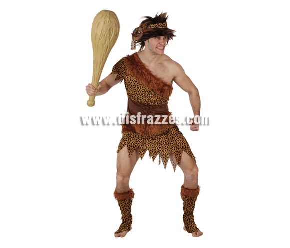 Disfraz barato de Troglodita o Cavernícola para hombre. Talla XL = 54/58. Incluye traje, turbante y cubrebotas.