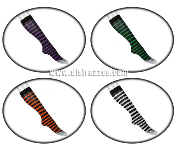 Calcetas o calcetines a rayas. Cuatro modelos surtidos. Precio por unidad, se venden por separado.