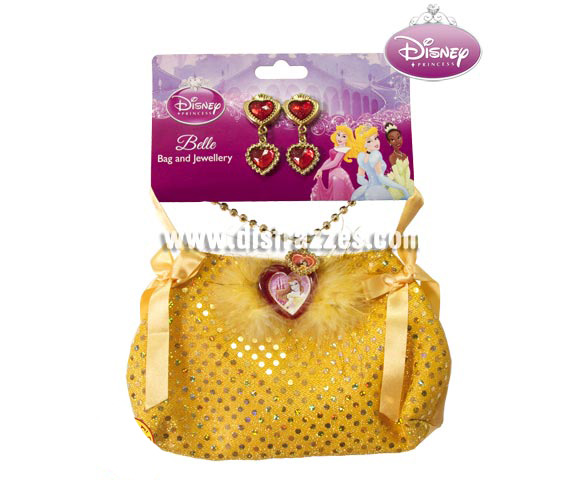 Bolso con joyas de la Bella para niñas. Contiene pendientes, collar y bolso de la Bella. Perfecto como regalo.