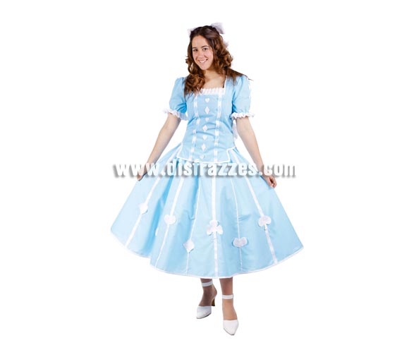 Disfraz de Alicia para mujer. Talla Universal de mujer. Incluye vestido de Alicia en el País de las Maravillas o también puede ser el disfraz de Dorothy la del Mago de Oz.