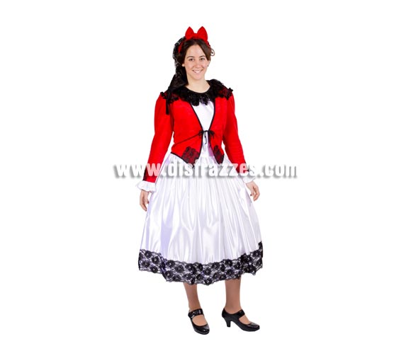 Disfraz de Goyesca adulta para la Feria de San Isidro. Alta calidad. Hecho en España. Talla única 40/44. Incluye red y tocado de la cabeza, camisa, chaqueta y falda. Éste disfraz de Goyesca es ideal para celebrar las Fiestas o Ferias Madrileñas.
¡¡Compra tu disfraz para la Feria de San Isidro en nuestra tienda de disfraces, será divertido!!
