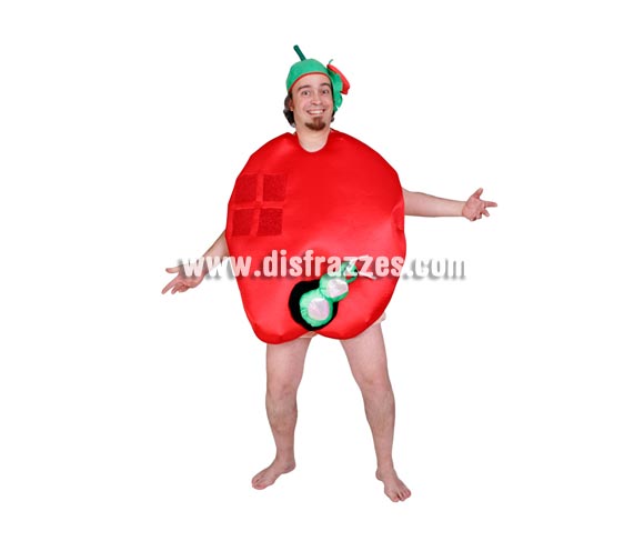 Disfraz de Manzana para adultos. Talla Universal adultos. Incluye gorro y disfraz de Manzana que es como un babero.