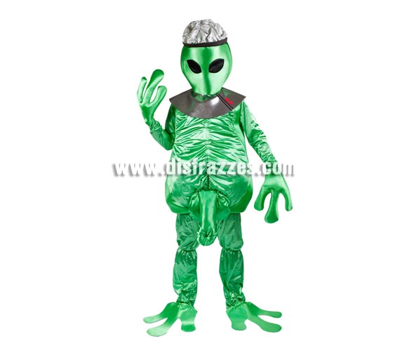 Disfraz de Alienígena Macho adultos-Cara tapada. Talla Universal adultos. Incluye disfraz completo con sorpresa. Éste traje es muy bueno para Despedidas de Soltero.
