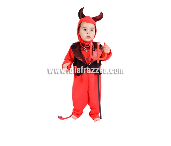 Disfraz barato de Demonio o Diablillo bebé para Halloween. Talla de 18 meses. Alta calidad. Hecho en España. Incluye cuernos, camisa, cuello y pantalón. Tridente NO incluido, podrás verlo en la sección de Complementos. Éste disfraz de Halloween es ideal para celebrar la Fiesta de la Noche de las Brujas en Pubs, Discotecas, Casas particulares,  Restaurantes o Colegios y ayudar a crear un ambiente terrorífico y tenebroso indispensable para la Noche de Halloween la cual se celebra la víspera de Todos los Santos.
¡¡Compra tu disfraz para Halloween en nuestra tienda de disfraces, será divertido!!
