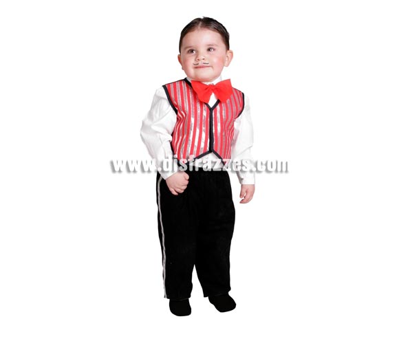 Disfraz barato de Cabaretero bebé para Carnaval. Talla de 18 meses. Alta calidad. Hecho en España. Incluye pajarita, chaleco y pantalón. Camisa NO incluida. Éste disfraz de Carnaval es ideal para divertirse en las Fiestas de Carnavales tan divertidas y estrambóticas como siempre y que cada vez se celebran en más Pueblos, Villas  y Ciudades, tanto en la calle como en Pubs, Discotecas, Casas particulares,  Restaurantes o Colegios y disfrazándote con un traje de Carnaval ayudarás a crear ese ambiente Carnavalesco, tan divertido, multicolor y variopinto  que a todos nos fascina y nos divierte.
¡¡Compra tu disfraz para Carnaval en nuestra tienda de disfraces, será divertido!!
