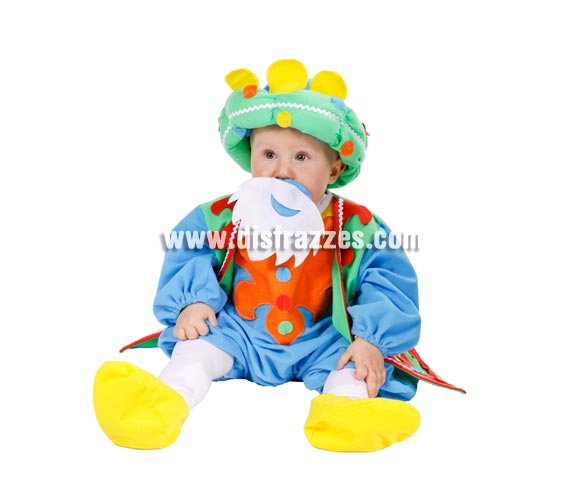 Disfraz o Pelele de Rey Mago para bebés 10 meses. Incluye Gorro o turbante, pelele, cubrepies y barba.