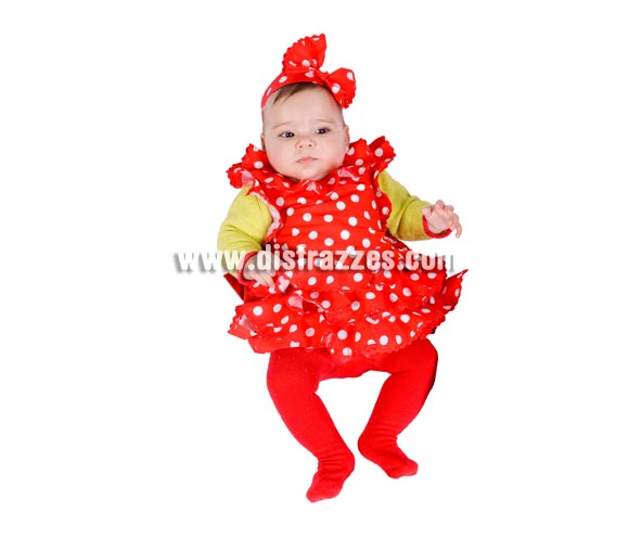 Disfraz - Babero de Sevillana para bebés 6 meses. MADE IN SPAIN.