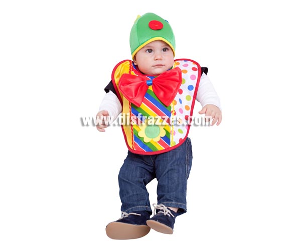 Disfraz - Babero de Payaso para bebés de 6 meses. MADE IN SPAIN.