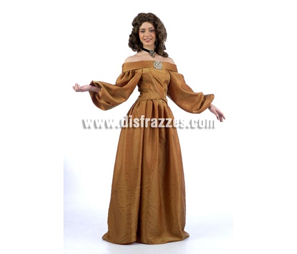 Disfraz de Dama Constanza Época Extralujo. Alta calidad en telas y acabados. Fabricado en España. Disponible en varias tallas. Incluye falda y corpiño.
