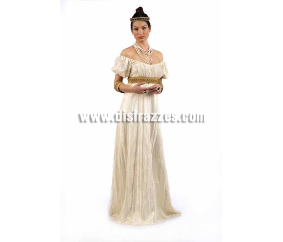 Disfraz de Josefina Época Extralujo. Alta calidad en telas y acabados. Fabricado en España. Disponible en varias tallas. Incluye vestido, manguitos y diadema. Collar NO incluido.