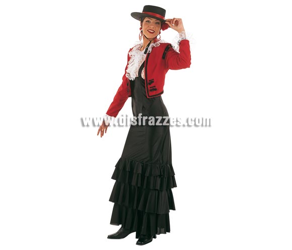 Disfraz de Cordobesa adulta Deluxe. Alta calidad. Hecho en España. Disponible en varias tallas. Incluye falda con tirantes y chaqueta con camisa. Sombrero NO incluido. Podrás verlo en la sección Complementos.