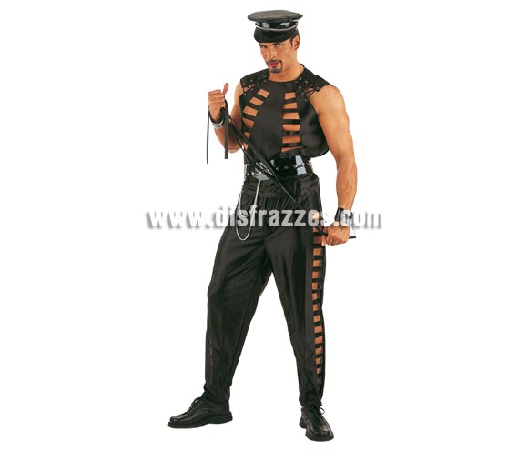 Disfraz de Sado adulto Deluxe. Alta calidad. Hecho en España. Disponible en varias tallas. Incluye camisa, pantalón, gorra y cinturón. Látigo NO incluido, podrás verlo en la sección Complementos.
