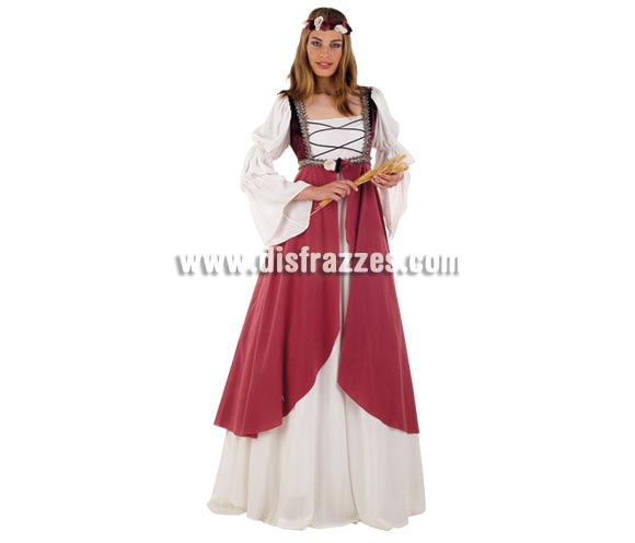 Disfraz de Clarisa Medieval adulta Deluxe. Alta calidad. Hecho en España. Disponible en varias tallas. Incluye vestido y cinta de la cabeza.