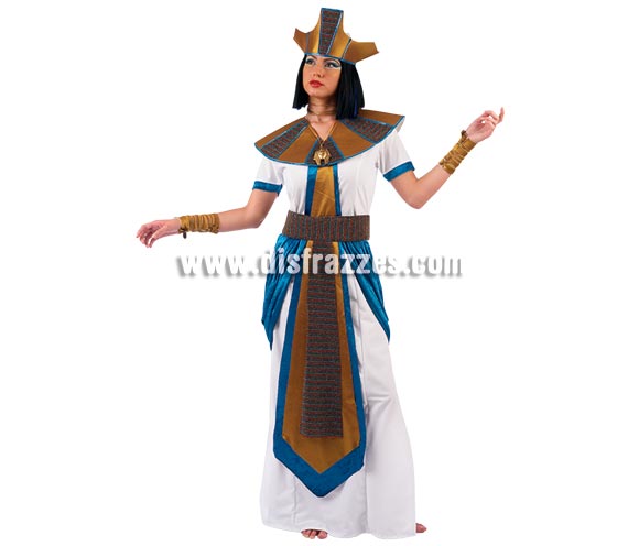 Disfraz de Faraona adulta Deluxe. Alta calidad. Hecho en España. Disponible en varias tallas. Incluye puños, corona y vestido con cinturón.