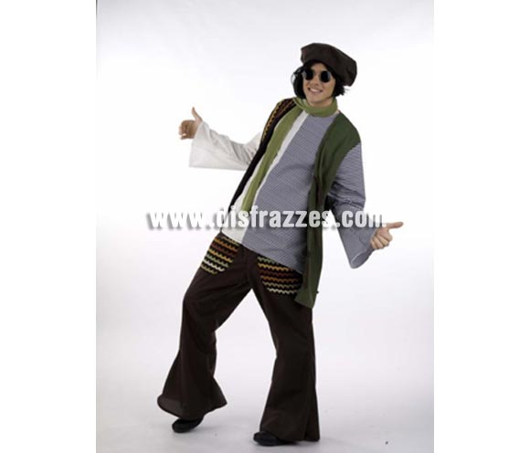 Disfraz de Bohemio Francés adulto Deluxe. Alta calidad. Hecho en España. Disponible en varias tallas. Incluye camisa, pantalón, gorro y bufanda. Gafas No incluidas.
