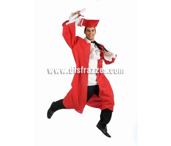 Disfraz de Graduado adulto Deluxe. Alta calidad. Hecho en España. Disponible en varias tallas. Incluye gorro y toga.