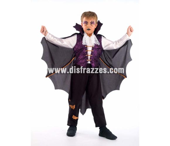Disfraz de Vampiro infantil Deluxe. Hecho en España. Disponible en varias tallas. Incluye pantalón, camisa con chaleco y capa. OFERTA LIQUIDACIÓN DE STOCK. Precio Super - rebajado.