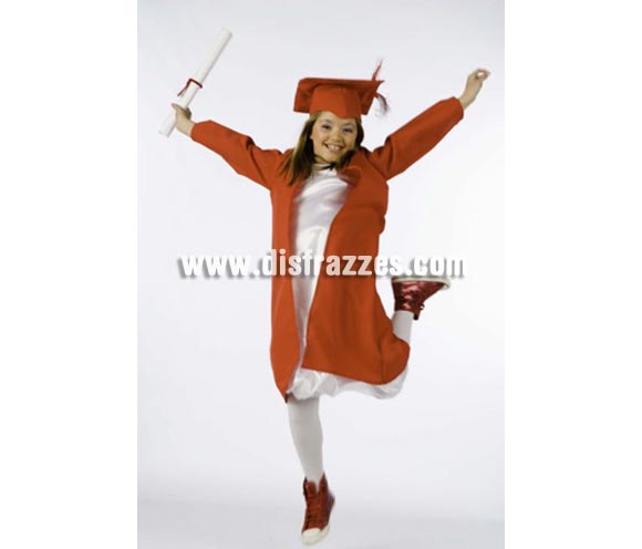 Disfraz de Musical Graduación infantil Deluxe niña. Hecho en España. Disponible en varias tallas. Incluye gorro y toga. Diploma NO incluido. OFERTA LIQUIDACIÓN DE STOCK. Precio Super - rebajado!!!