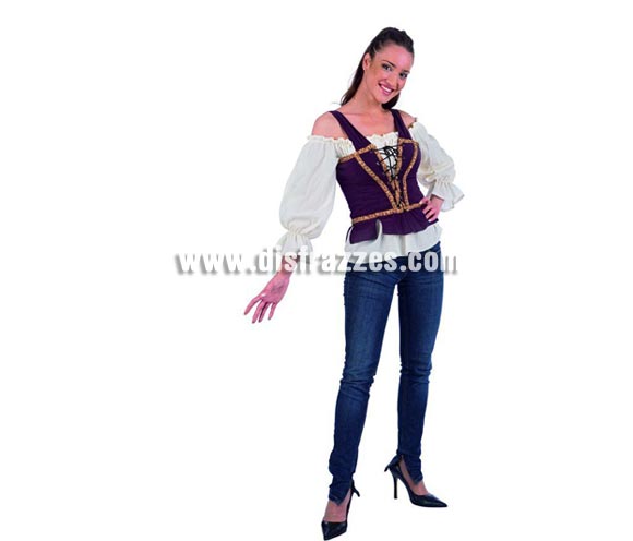 Camisa y Corpiño Medieval Deluxe. Alta calidad. Incluye camisa y corpiño. Disponible en varias tallas. Por si quieres renovar parte de tu disfraz Medieval.
