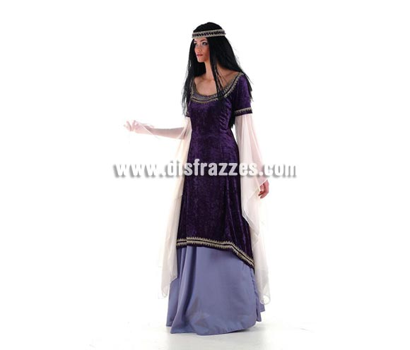 Disfraz de Princesa de los Elfos Extralujo. Alta calidad en telas y acabados. Fabricado en España. Disponible en varias tallas. Incluye falda, vestido y corona. También puede ser disfraz de Princesa, Doncella, Dama o Damisela Medieval.