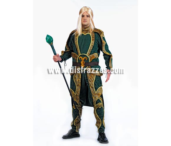 Disfraz Rey de los Elfos Deluxe para hombre. Alta calidad, hecho en España. Disponible en varias tallas. Incluye camisa, pantalón, cinturón y polainas. Bastón Diamante NO incluido, podrás encontrarlo en nuestra sección de Complementos.