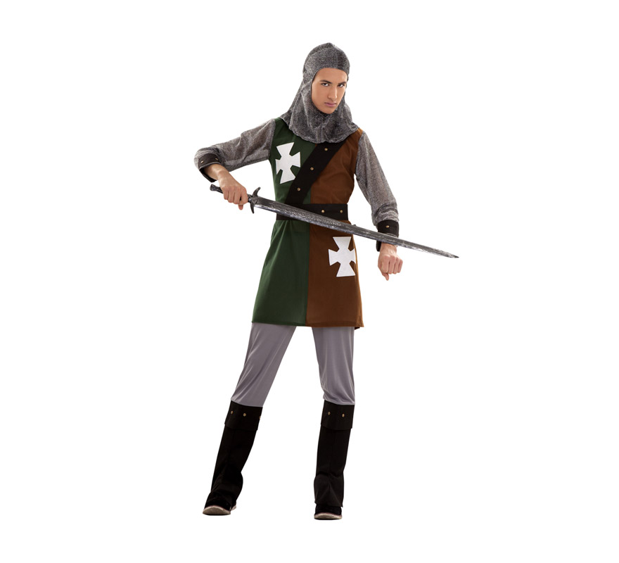 Disfraz de Caballero Medieval para chicos. Talla S = 48/52 ideal para adolescentes y para chicos delgados. Incluye verdugo, casaca, cinturón, pantalones y botas. Espada NO incluida. 