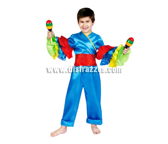 Disfraz de Rumbero azul talla de 13 A 15 años. Incluye camisa, fajín y pantalones.