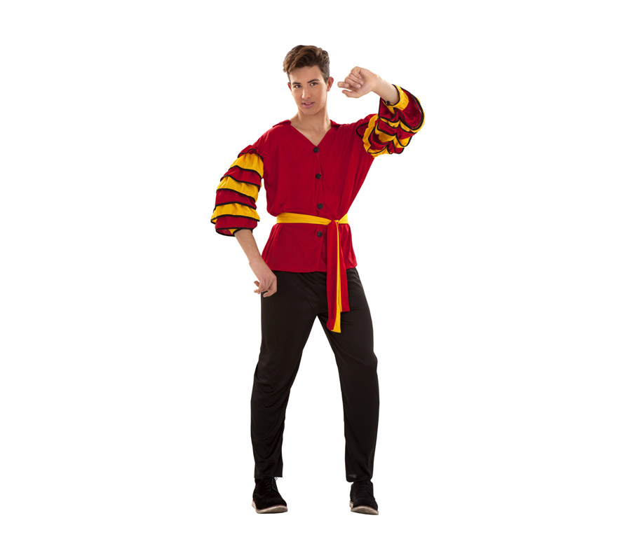 Disfraz de Bailaor Flamenco. Disfraz de Sevillano. Disfraz de Rumbero. Talla S = 48/52 o también para chicos de 16 a 18 años. Incluye pantalones, camisa y fajín. Disfraz de Caribeño o Rumbero para hombre.