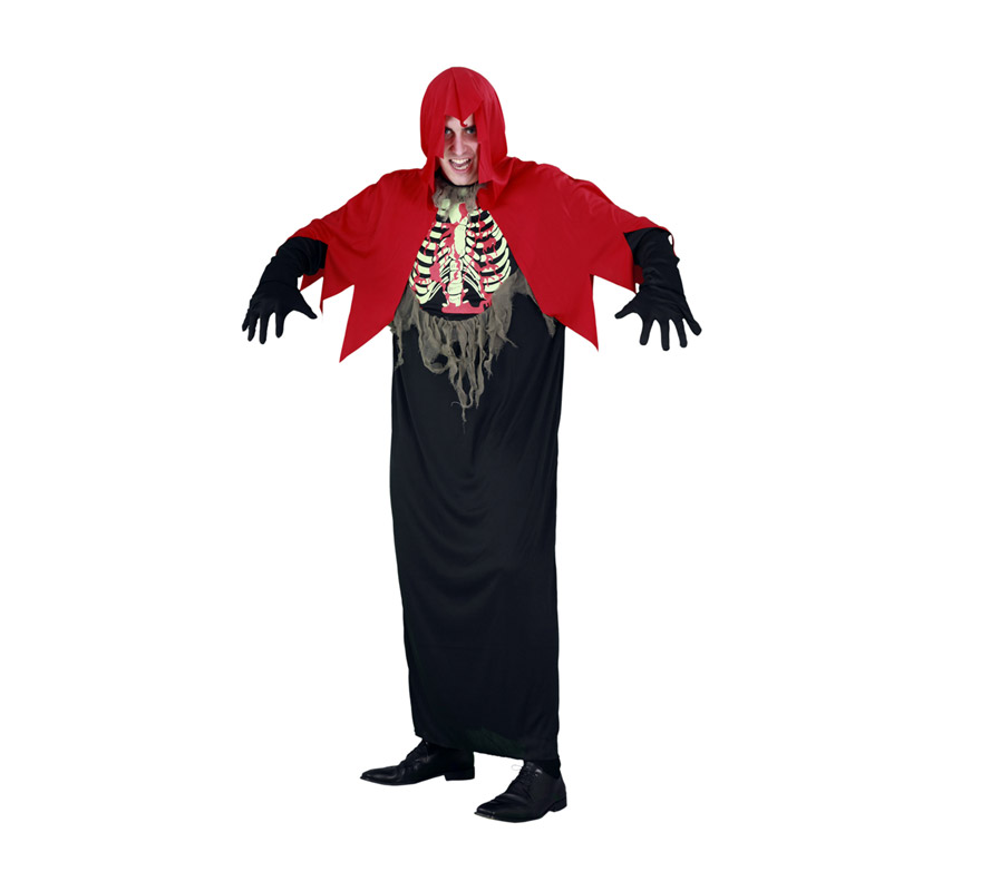 Disfraz Túnica del Horror adulto para Halloween. Talla estándar M-L = 52/54. Disfraz barato para Halloween que incluye túnica y capa con capucha. Éste disfraz de Halloween es ideal para celebrar la Fiesta de la Noche de las Brujas cada vez más arraigada en nuestro País en Pub's, Discotecas, Casas particulares,  Restaurantes o Colegios y ayudar a crear un ambiente terrorífico y tenebroso indispensable para la Noche de Halloween la cual se celebra la víspera de Todos los Santos.
¡¡Compra tu disfraz para Halloween en nuestra tienda de disfraces, será divertido!!