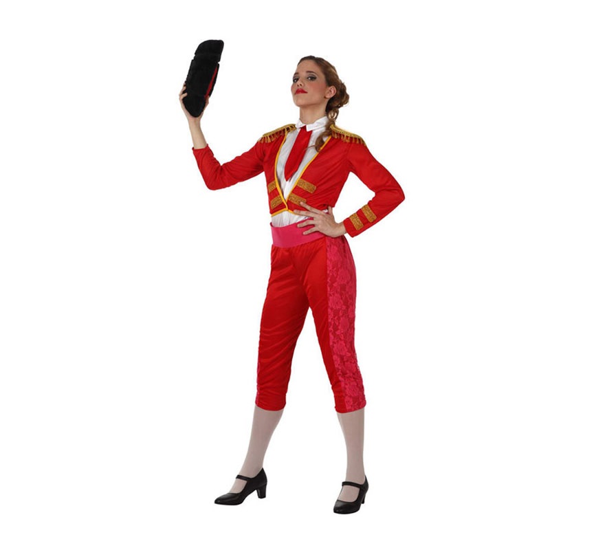 Disfraz de Torera para mujer. Talla 2 ó talla Standar M-L 38/42. Incluye disfraz completo SIN la montera, las meddias ni los zapatos. La montera la podrás ver en la sección de Complementos.