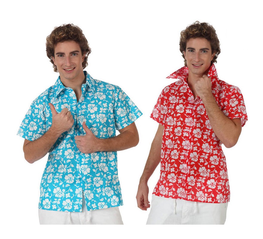 Camisa de Hawaiano para hombre. Talla 2 ó talla Standar M-L 52/54. El precio sólo incluye la camisa. Dos colores surtidos, precio por unidad. Perfecta para las Fiestas Hawaianas en Verano.