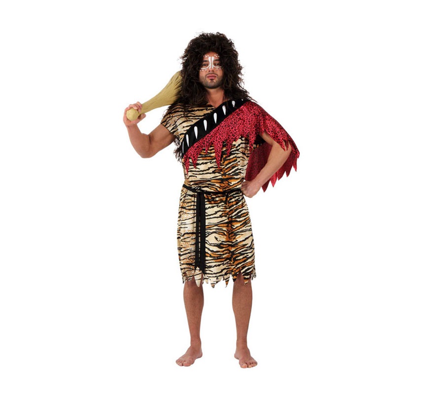 Disfraz de Cavernícola para hombre. Talla 2 ó talla Standar M-L 52/54. Incluye vestido y cinturón. Maza o Porra de Troglodita NO incluida, podrás verla en la sección de Complementos con la ref. 15062BT.