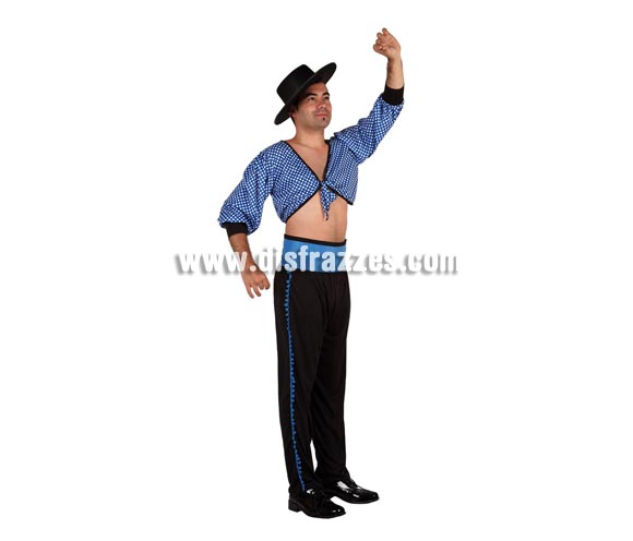 Disfraz de Bailaor Flamenco para hombres. Talla 2 ó talla Standar M-L 52/54. Incluye pantalón, fajín, camisa y sombrero. Perfecto para hacer Fiesta Española.