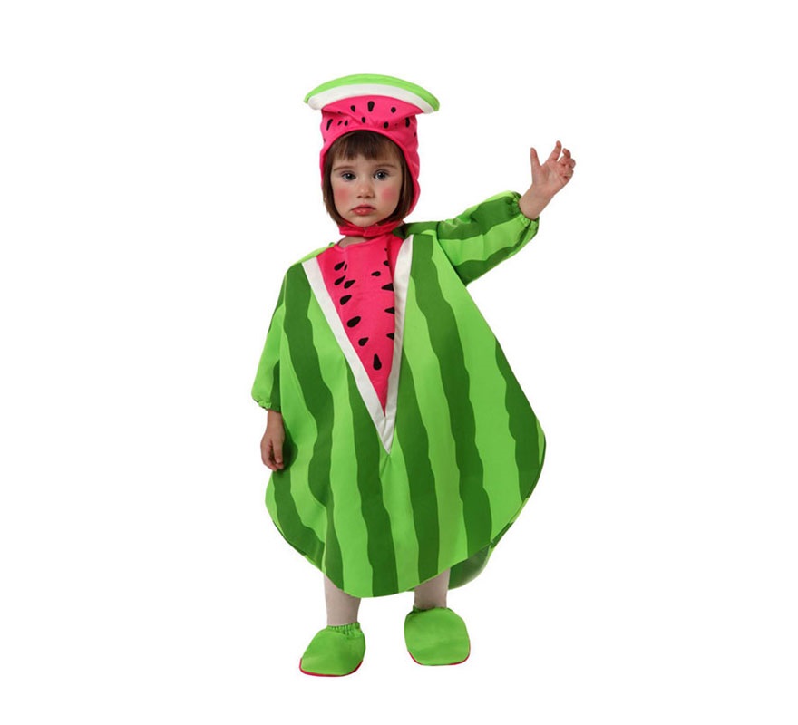 Disfraz de Sandía para bebé de 6 a 12 meses. Incluye gorro, disfraz de limón y cubrepies.
